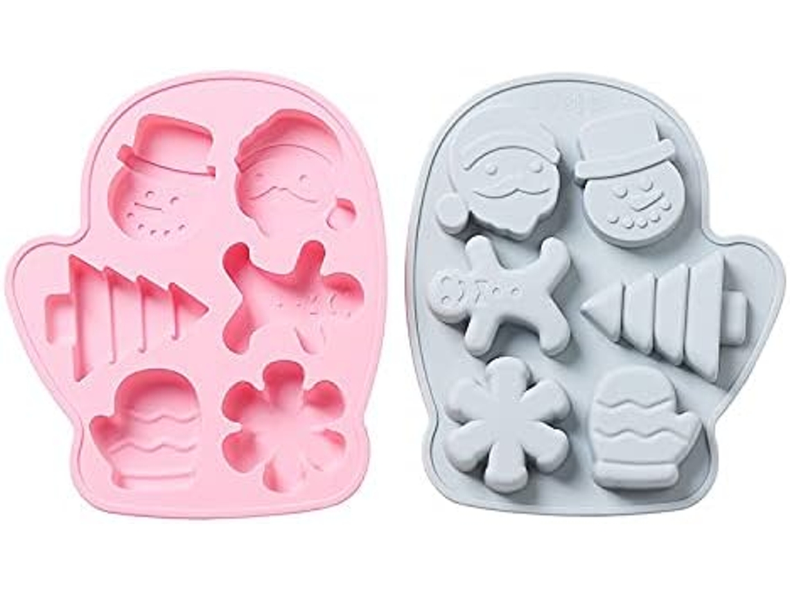 Moldes de Silicone de Natal 2 Peças Molde de Cozimento de Grau Alimentício para Abóboras Criativas para Doces de Chocolate