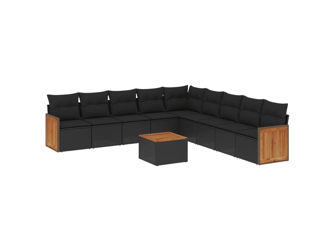 Garden Sofa Set, Garden Sofa Sets Vidaxl Preto Rattan / Vime (n/a)