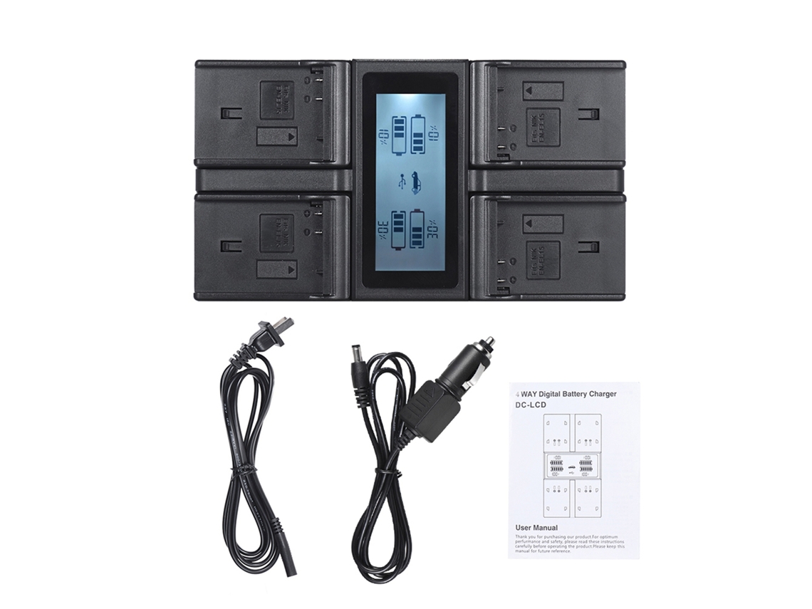 4 Channel Digital Camera Battery Charger Lcd Display Replacement For D500 D610 D7000 D750 D800 D810 D7200 LAXISCREED