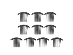 2026 - Conjunto de 10 grampos de cabelo antiderrapantes com cantos arredondados e pentes laterais elegantes de plástico para coques e penteados presos.