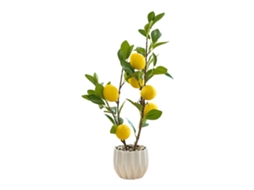 Laxiscreed Lemon Bonsai De Simulação Com Ramos De Espuma E Vaso De Plástico Para Decoração