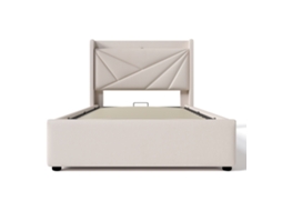 Cama Estofada Solteiro 90x200 com Arrumação, Usb e Estrado PAPRIKA