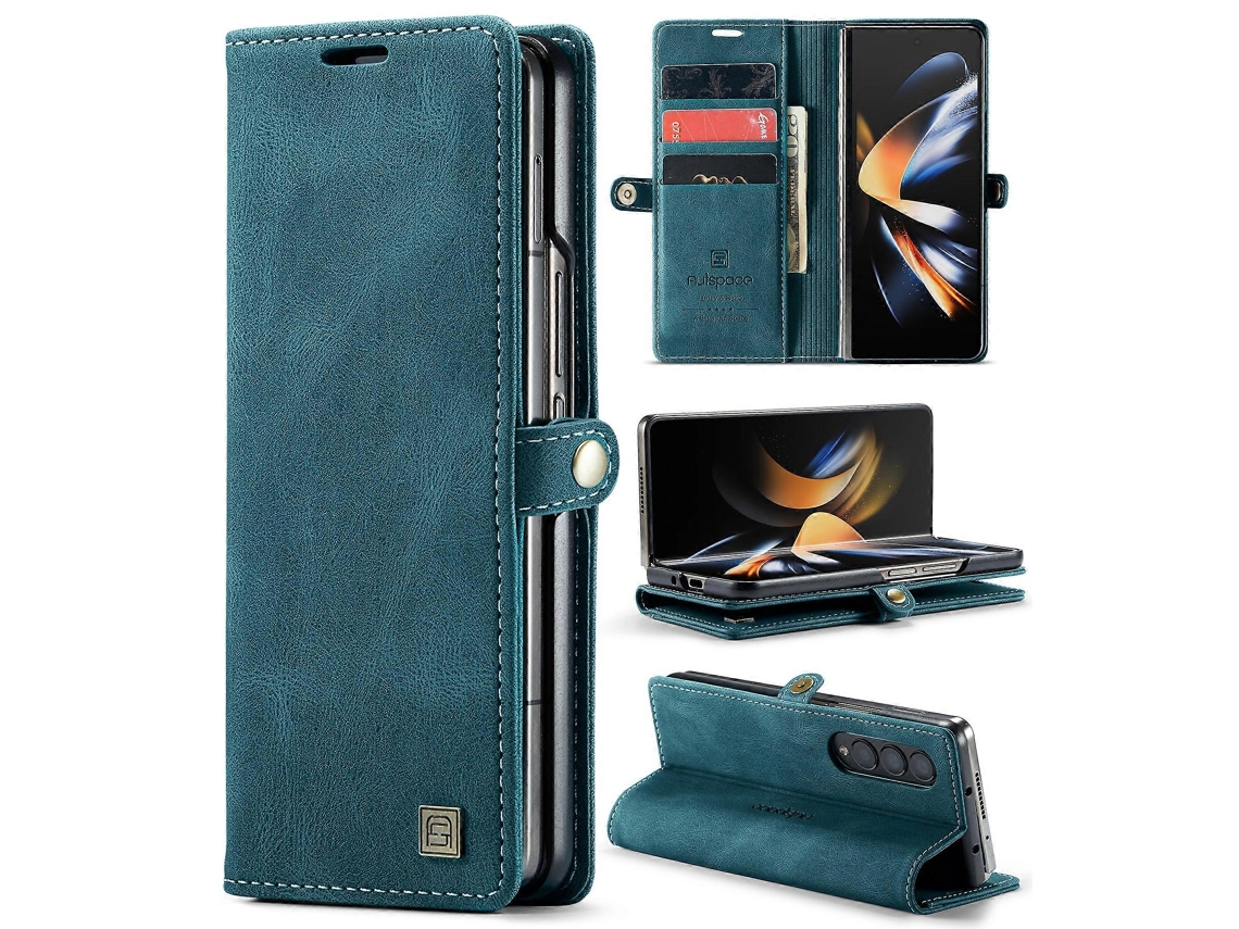 Capa De Celular Em Couro Crazy Horse Rfid Com Toque Retrô Para Samsung Galaxy Z Fold4 Autspace A01