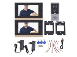 Sistema de Intercomunicacao Video Inteligente 7in Tft Hd com Buzzer Display Colorido Plug Us Preto/prata