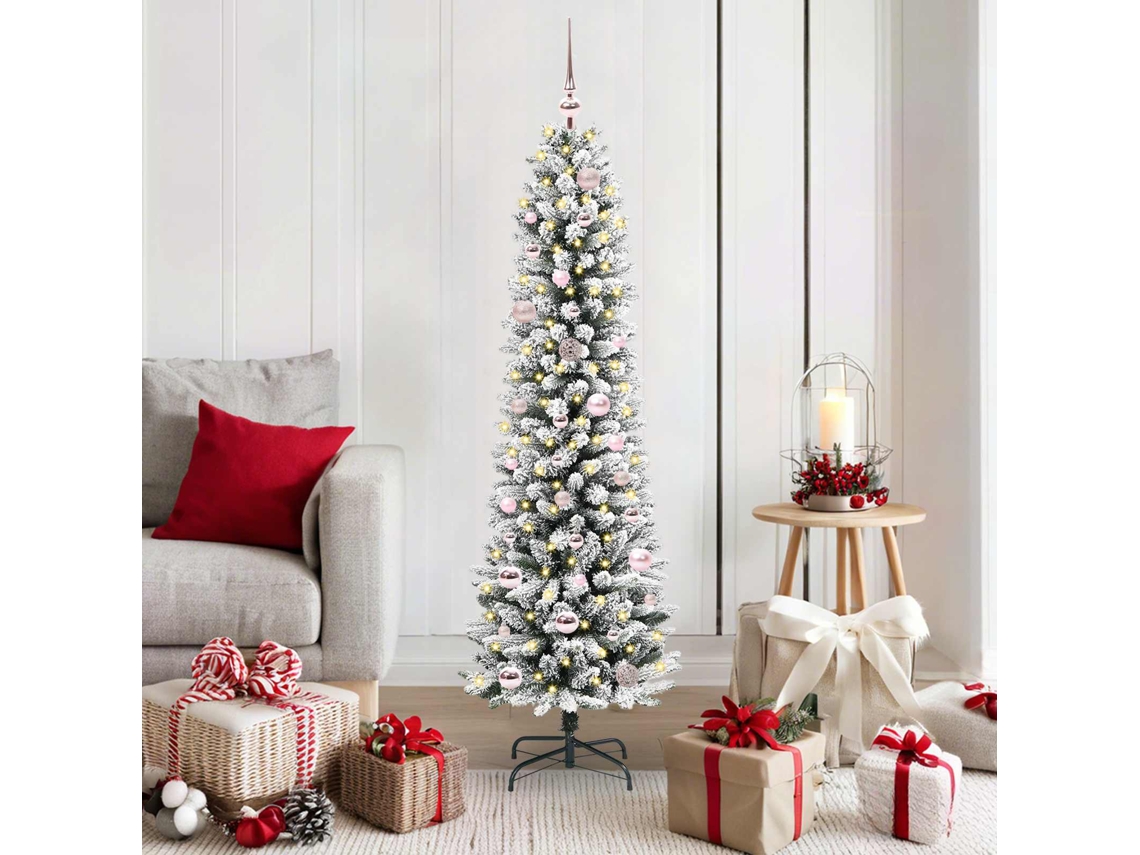 Vidaxl Árvore De Natal Artificial Branco 150 Cm Pvc, Metal E Plástico