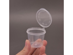25 Piezas Vasos de Salsa Desechables de Plástico 25ml Contenedores Alimentarios Transparentes Con Tapa Antiderrame Blanco