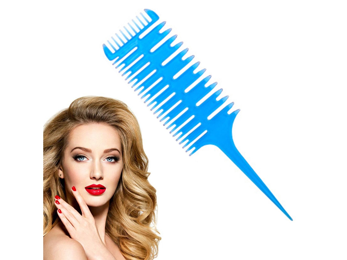 Pente Espinha de Peixe Pente para Realçar O Cabelo em 3 Vias Tecelagem Pente para Pentear Foiling Pente para Tingir O Cabelo Pente para Coloração de C