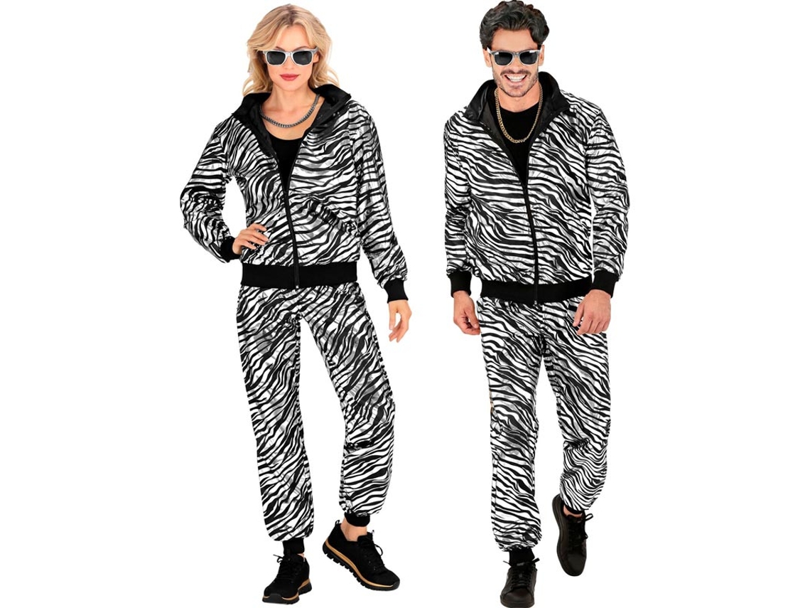 Traje de treino de moda de festa metálico prateado adulto