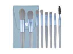 Pincéis De Maquiagem Profissional Portátil Para Mulheres Cor Azul