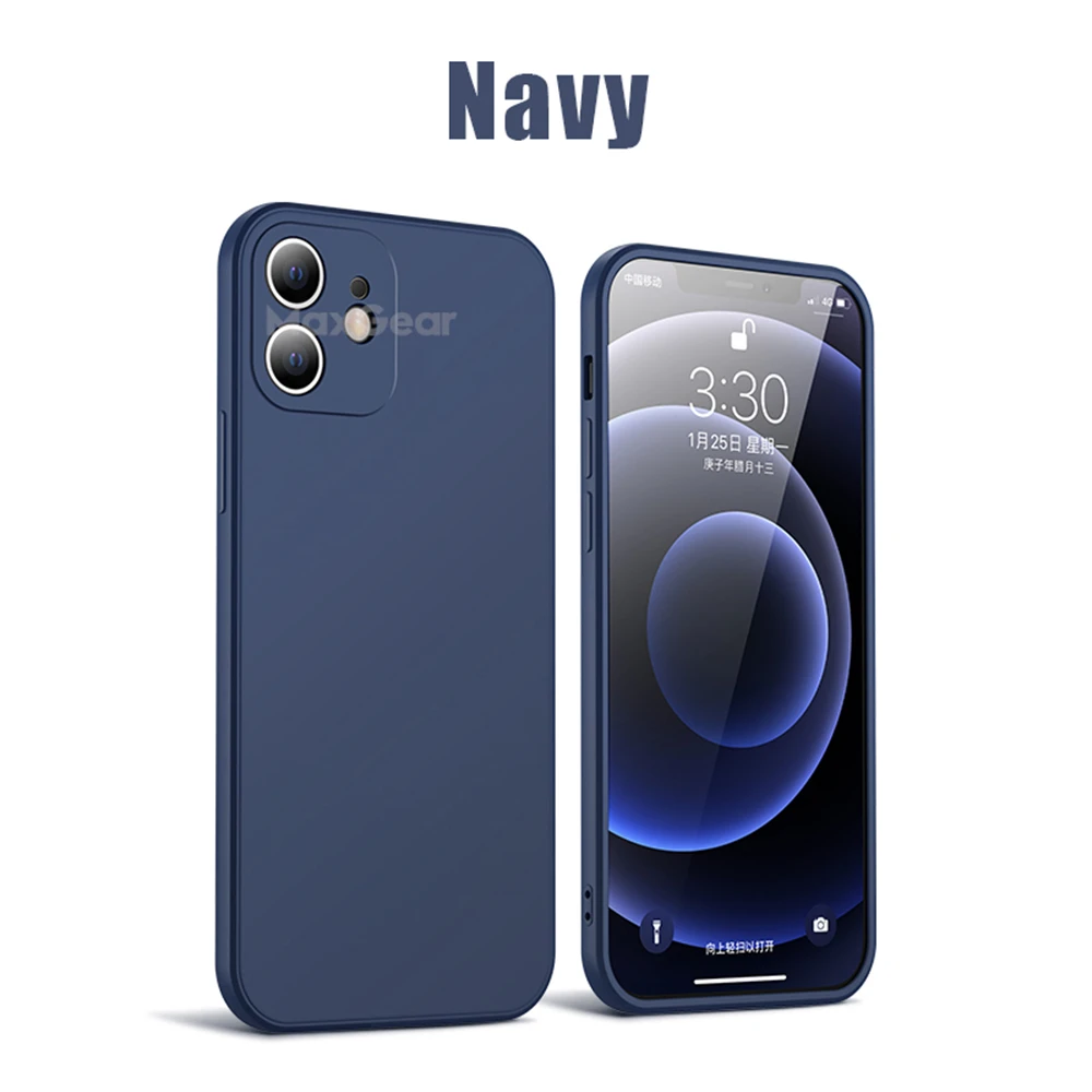 Capa Quadrada De Silicone Líquido (azul Para Iphone Xr), Com Borda Protetora Macia E Ultrafina.