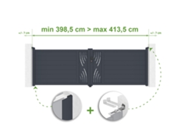 Portão Basculante Ajustável Com Largura De 4m Veleta H.120cm Alumínio Cinza Casanoov