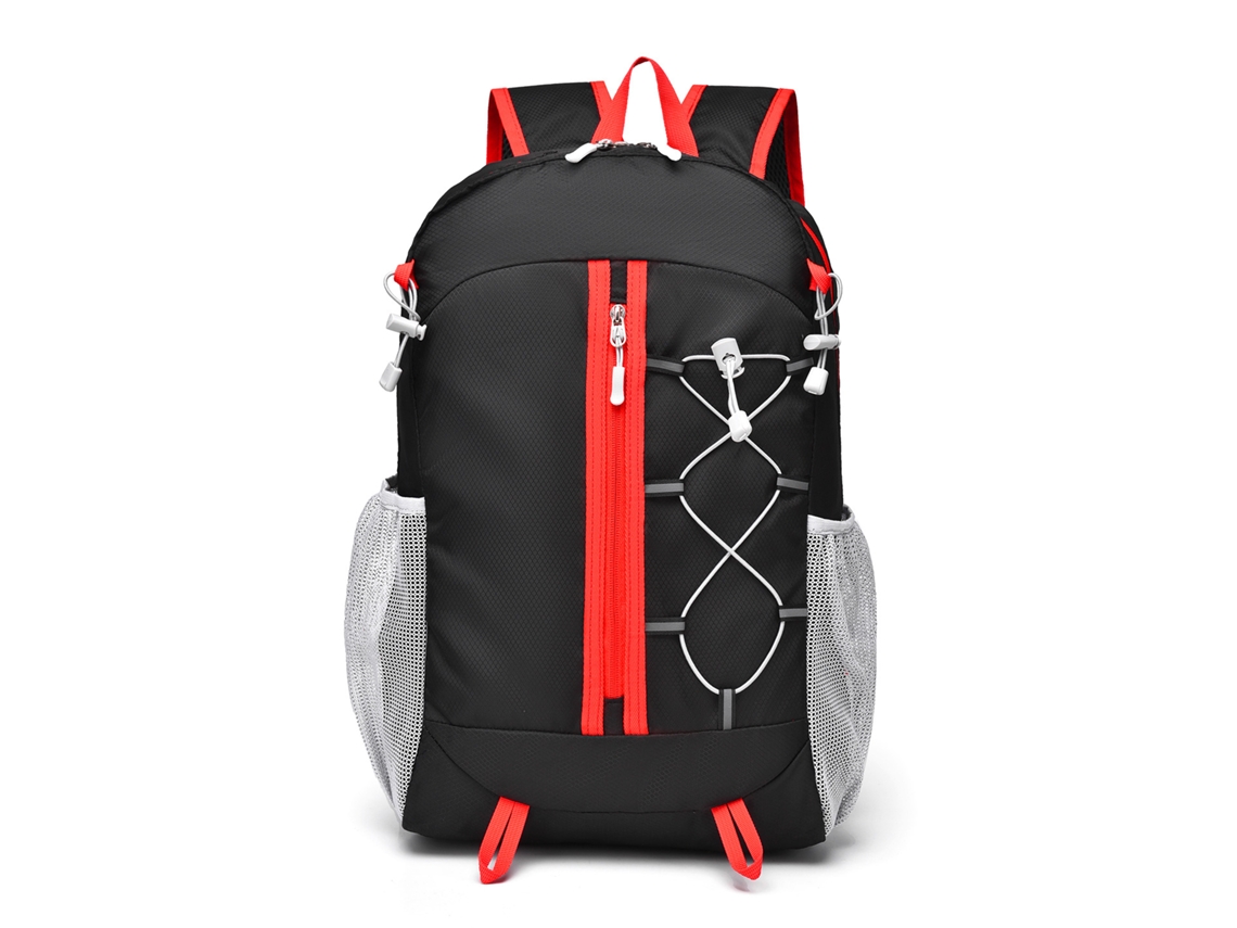 Mochila dupla e leve para atividades ao ar livre (preta), com grande capacidade, ideal para caminhadas, viagens e esportes.