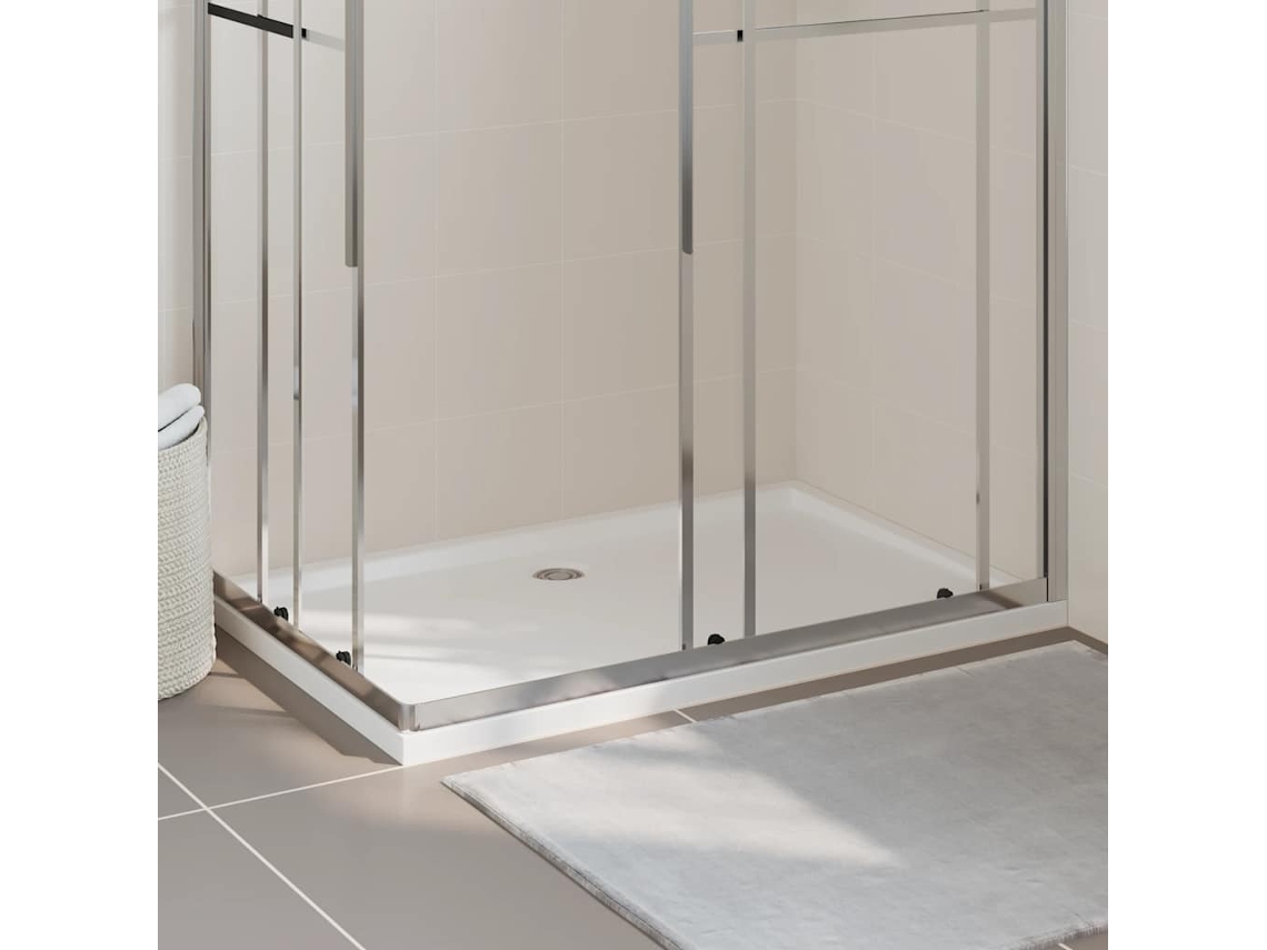 Vidaxl Base De Chuveiro Retangular 80x120 Cm Abs Branco