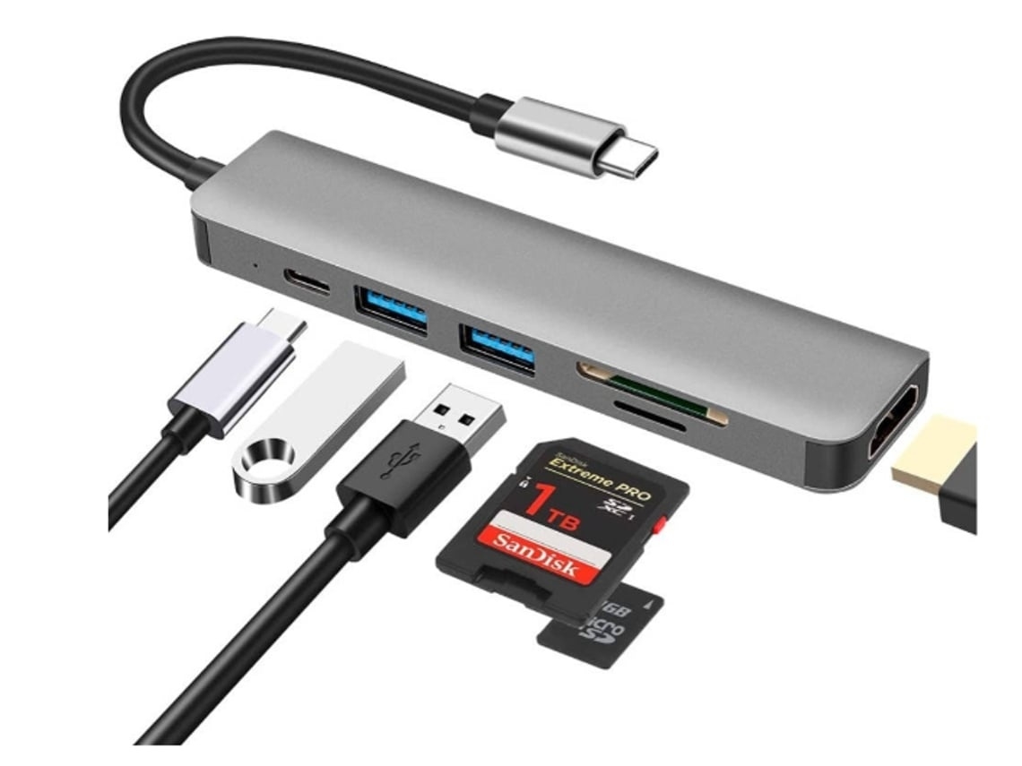 Lurelia Hub Usb-c 6 Em 1, Hdmi, Sd/tf