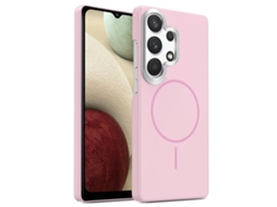 Capa Para Samsung Galaxy A13 4g Fina Circular Magsafe À Prova De Choque Dourada Em Policarbonato Rosa