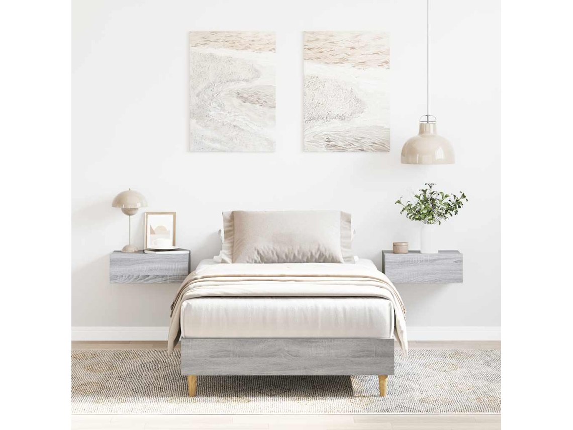 Vidaxl Estrutura Cama S/ Colchão 90x190 Cm Cinzento Sonoma