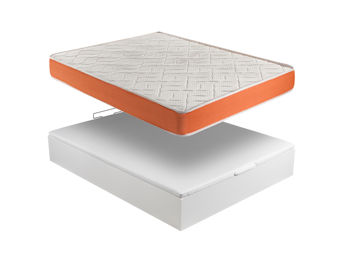 Pack Smartcell Sommier Branco + Colchão Visco (90 x 190 - 50 Cm de Altura)