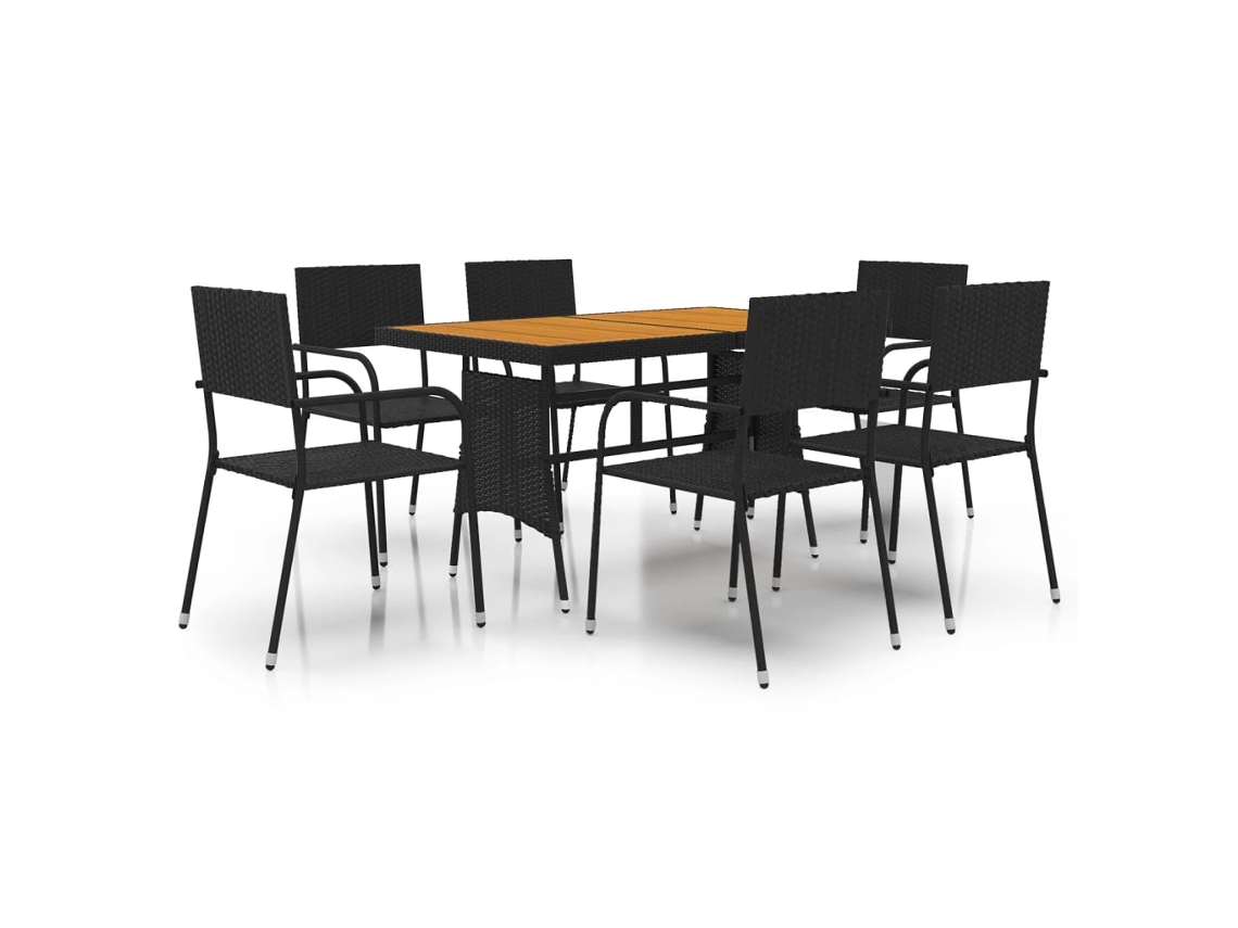 Outdoor Dining Set, Outdoor Dining Sets Vidaxl Preto Rattan / Vime (n/a)