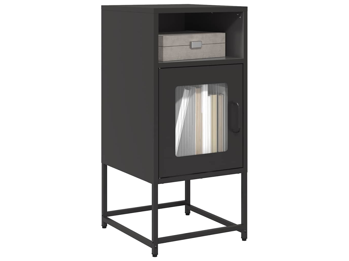 Vidaxl Mesa De Cabeceira 36x39x78 Cm Aço Laminado A Frio Preto