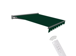 Wasabi - Toldo Motorizado Exterior 4x2,5 Verde Poliéster – Enrolamento Com Controle Remoto – Semicofre Antracita Plus – Lona Proteção Solar Uv