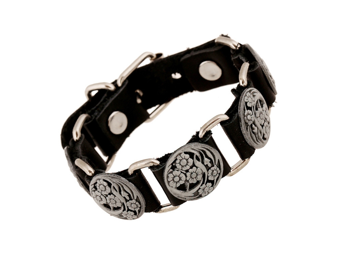 Pulseira De Couro Masculina Estilo Retro Ocidental Acessório Presente