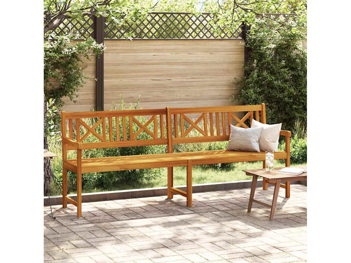Vidaxl Banco De Exterior Natural 220 X 56 X 90 Cm