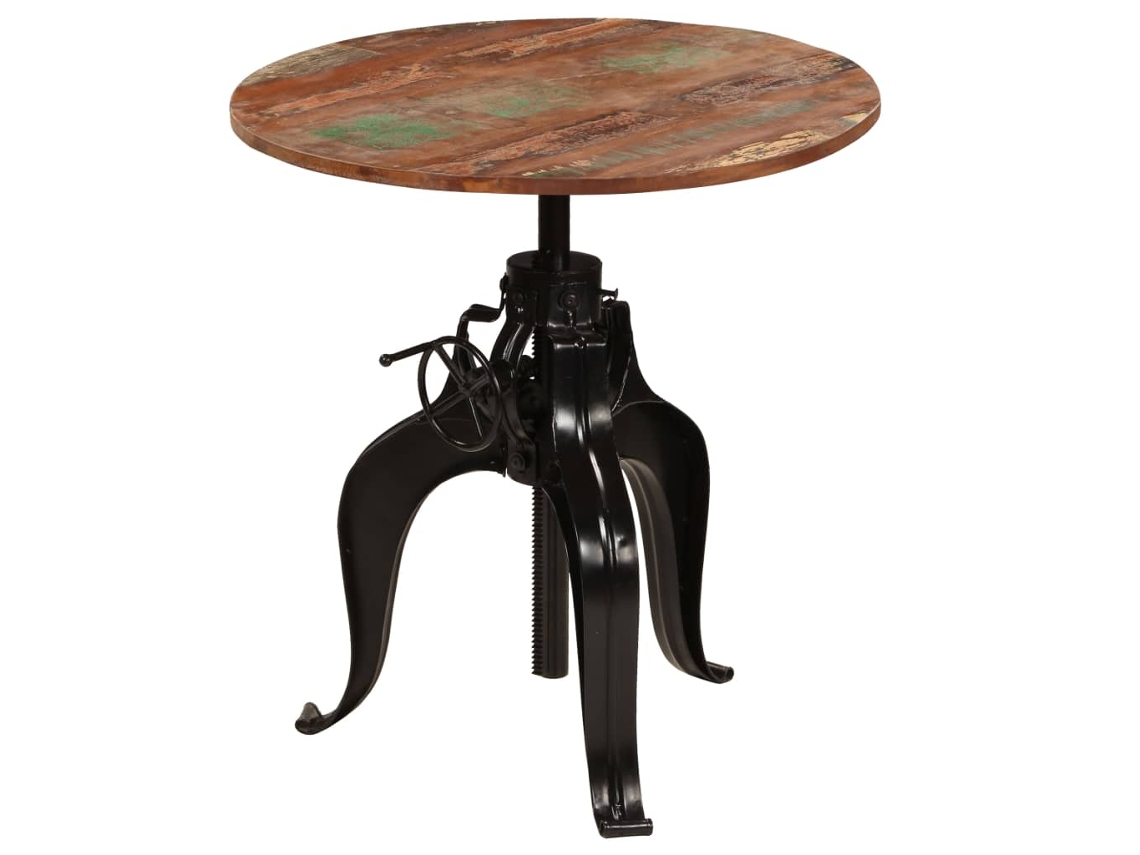 Vidaxl Mesa De Bar Em Madeira Recuperada Maciça 75x(76-110) Cm