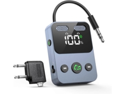 Transmissor E Receptor Bluetooth 5.3, Modelo Mais Recente De 2025, Com Adaptador 2 Em 1 Para Avião.