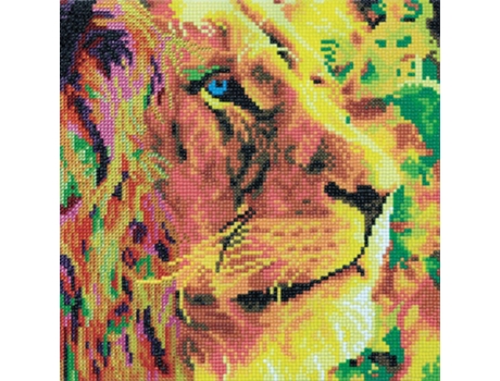 Pintura de Diamante Leão 30 X 30 Cm Youdoit CRYSTAL ART
