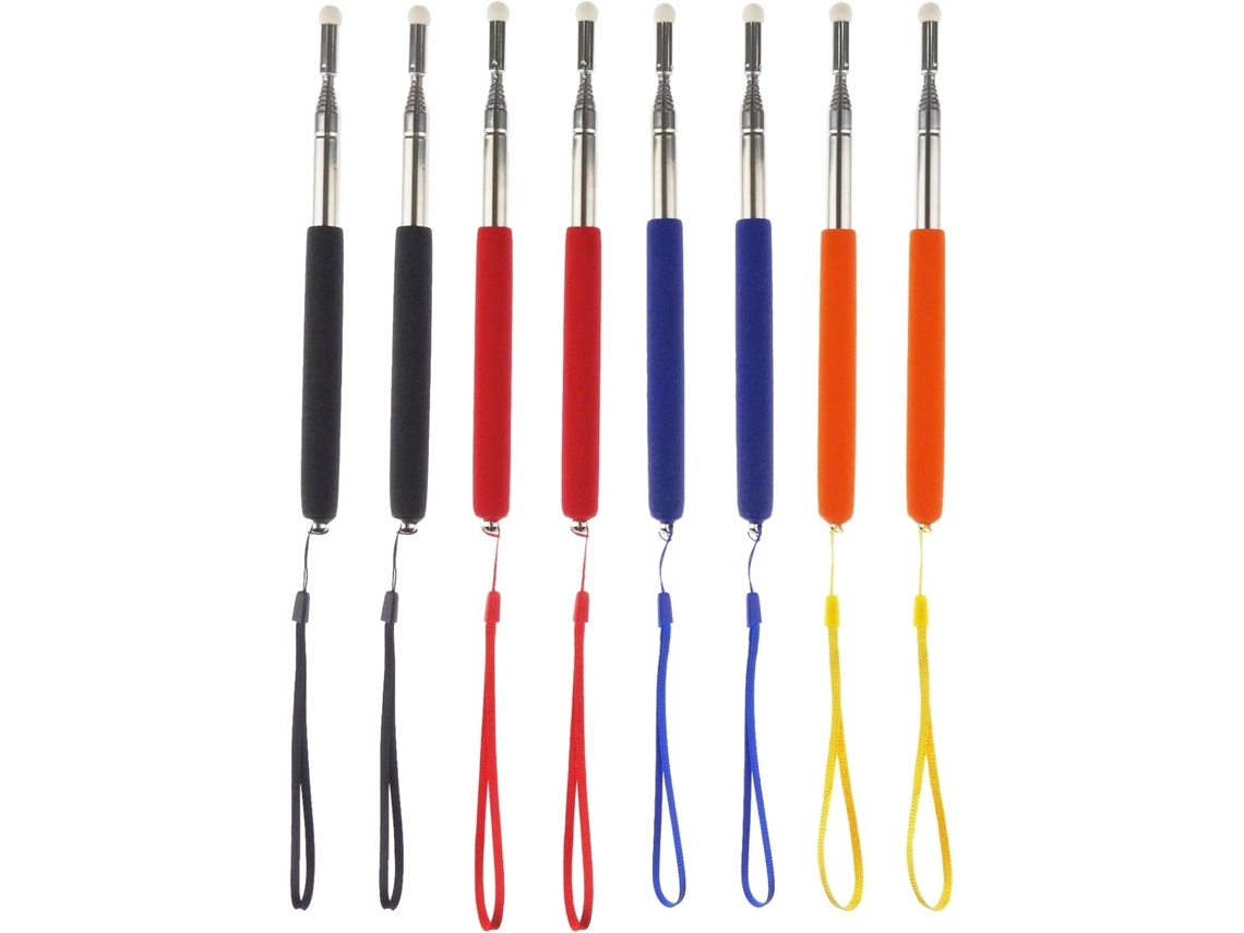 Conjunto De 8 Apontadores Telescópicos Para Professores E Apresentadores Quadro Branco, Extensíveis Até 99cm 39 Polegadas