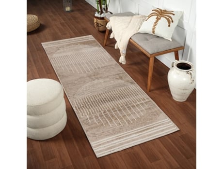 Tapete de Corredor LIVABLISS Escandinavo Moderno Castanho/Bege 80x220