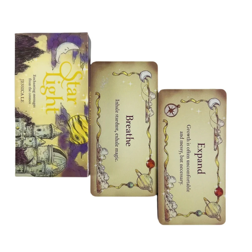 Jogo De Cartas Mini Starlight Com 40 Miniaturas: Mensagens Encantadoras Do Universo, Cartas De Tarô Oráculo