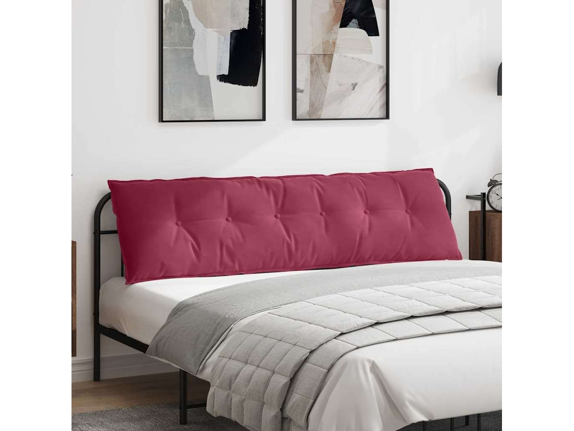 Vidaxl Travesseiro Para Costas Vinho Vermelho 180 X 50 Cm
