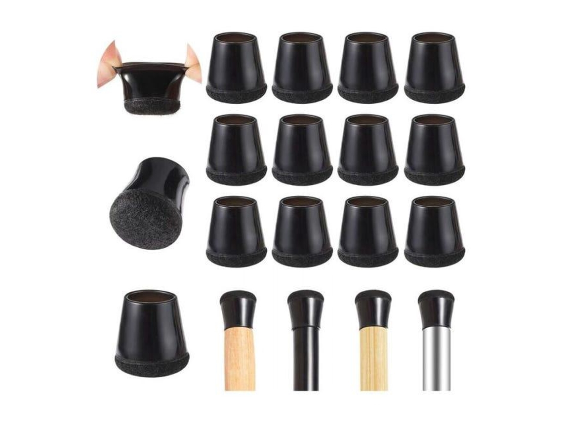 Lote De 20 Protetores De Pé De Cadeira Em Feltro,14 20 Mm,anti Risco Para Piso,preto Btforus