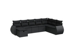 Garden Sofa Set, Garden Sofa Sets Vidaxl Preto Rattan / Vime (n/a)