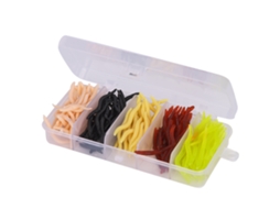 Iscas de Pesca Silicone Vermes 4cm 150pcs Multicolor