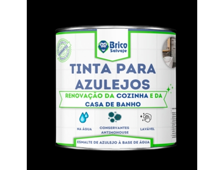Tinta para azulejos Preto Ébano BRILHANTE 4 L BRICOSALVAJE, Conservante anti-mofo, fácil aplicação