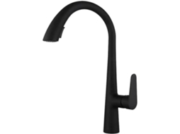 Torneira De Cozinha Extensível De 60 Cm Na Cor Cinza-chumbo Com Água Quente E Fria E Pia Giratória.