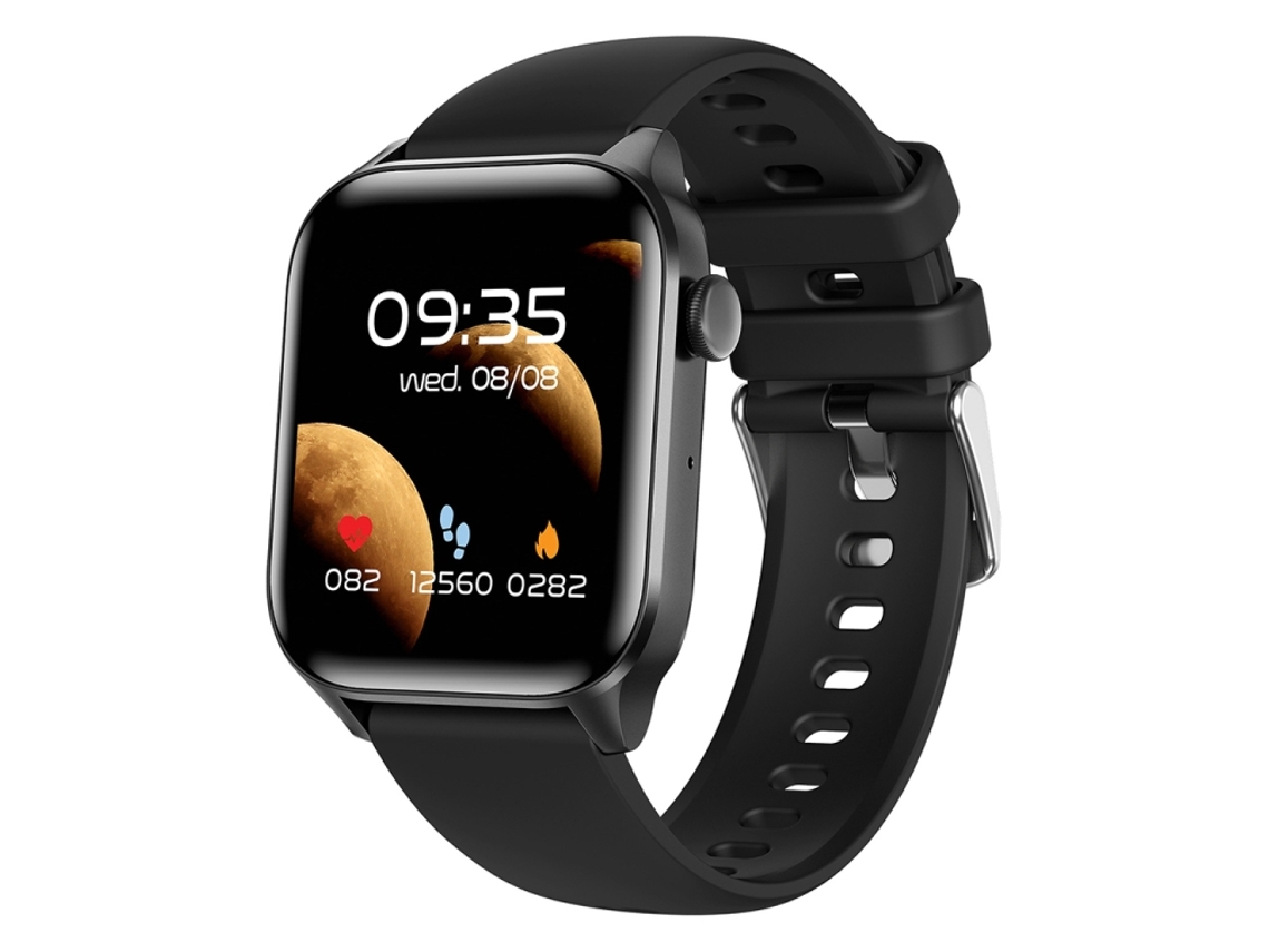 (Preto) Smartwatch de 1,85 polegadas com monitoramento de saúde e atividades esportivas, à prova d'água IP67 e com chamadas Bluetooth.