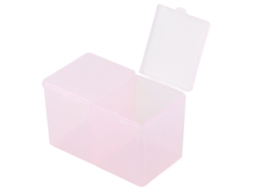 Caja Transparente De Almacenamiento De Toallitas De Algodón Con 2 Compartimentos Para Hogar, Oficina Y Escuela, Color Rosa