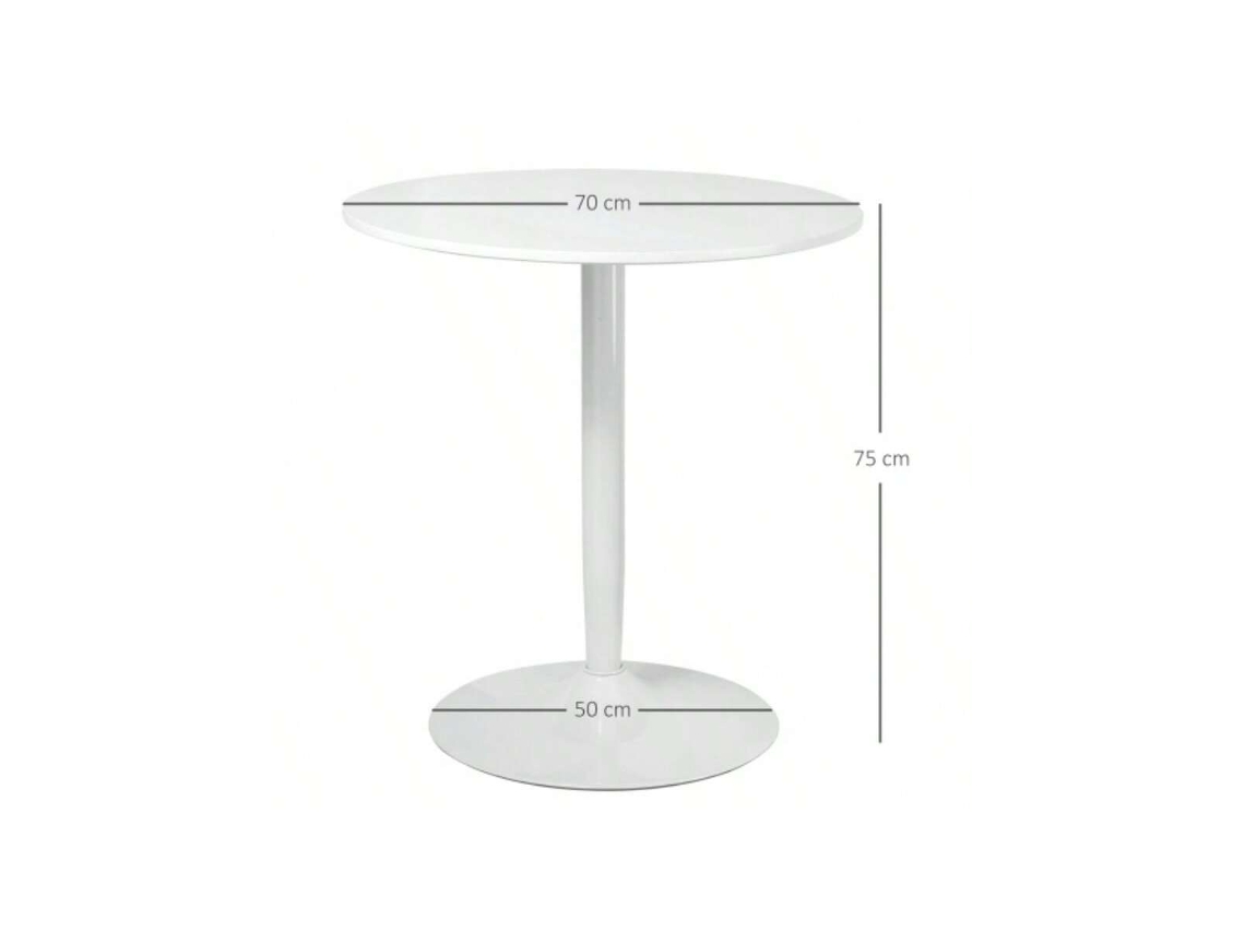 Mesa De Jantar Redonda Ø70 X 75 Cm, Moderna Para Cozinha, Aconchegante Para 2 Pessoas, Base Em Aço Com Apoio Antiderrapante Ideal Para Jardim Btforus