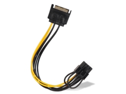 Adaptador De Alimentação Para Placa De Vídeo 15 Pinos Sata Macho Para 8 Pinos Macho Pci-express Macho