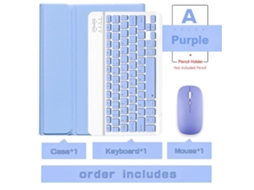 Capa Com Teclado Para Tablet Lurelia, Compatível Com I Pad Air 6 De 11" 2024, Roxo Claro, Teclado Bluetooth, Rato 2.4g