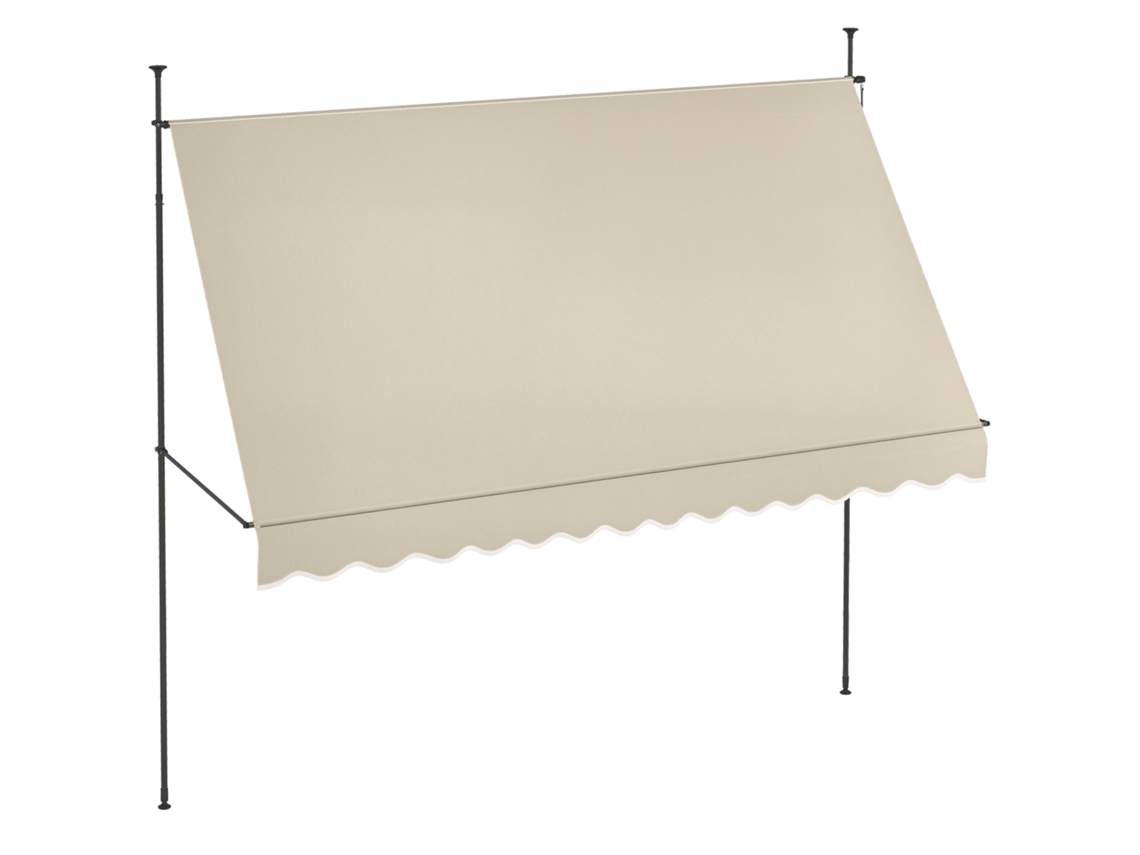 Toldo Retrátil Manual 350x120x210cm com Manivela, Ajustável em Altura BTFORUS