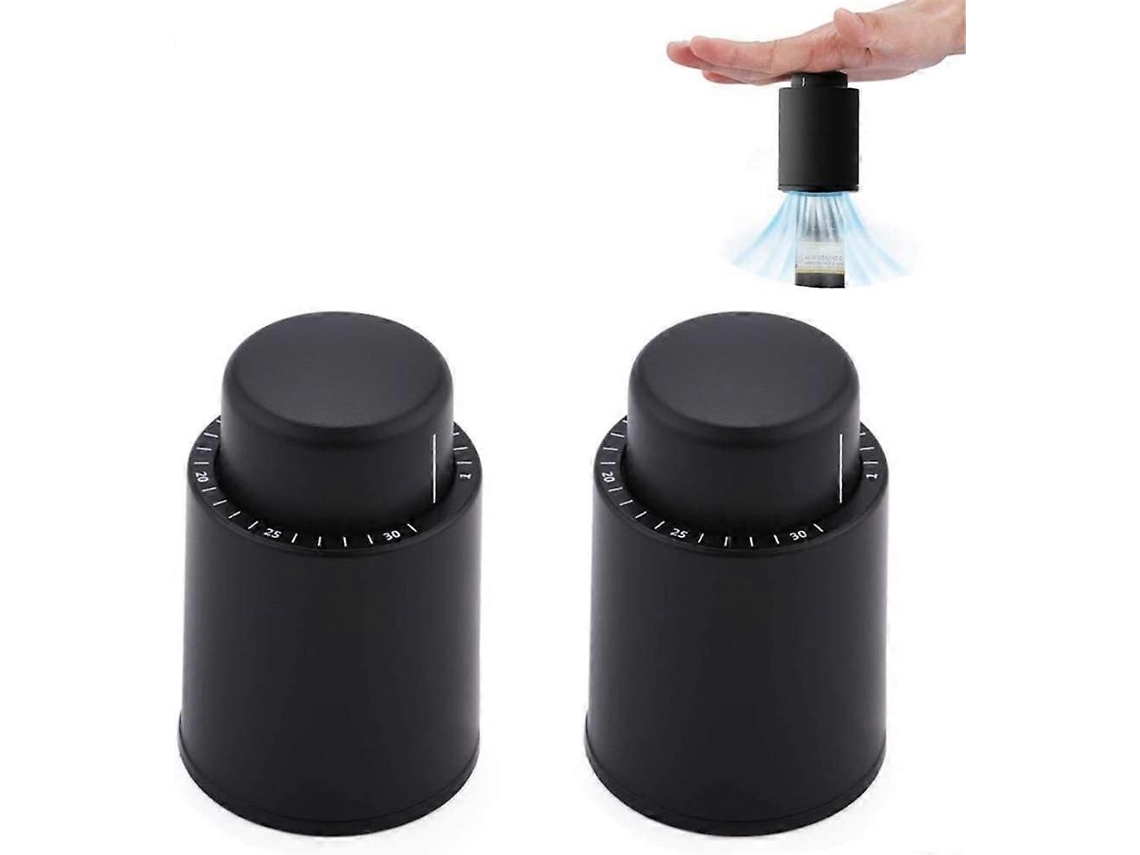 Rolha De Vinho A Vácuo Com Display De Data, Reutilizável (pacote Com 2)