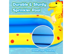 Primerox piscina Inflável com Sprinkler para Crianças Dinossauro 170x103cm Brincadeira de Água Verão