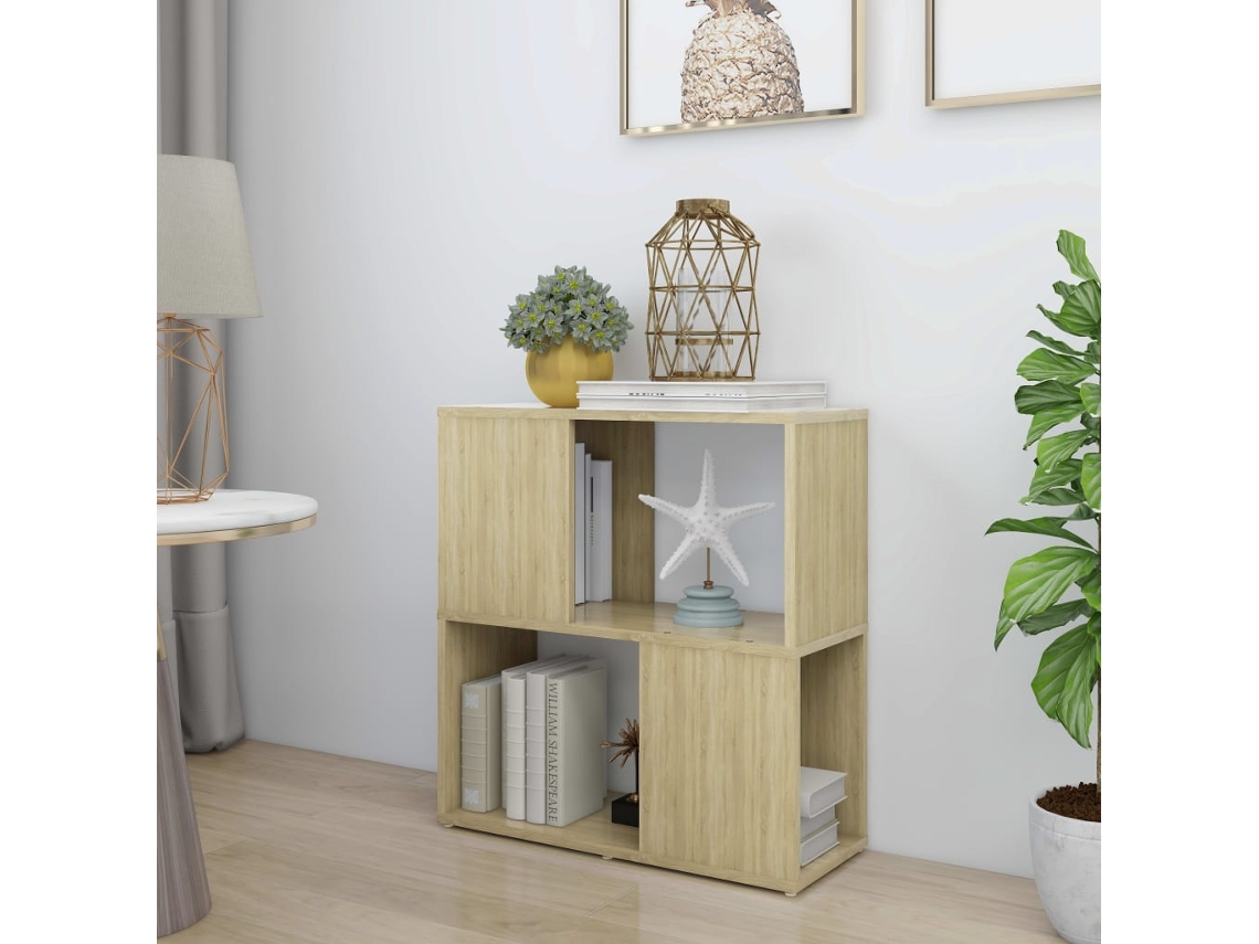 Vidaxl Estante 60x24x63 Cm Contraplacado Cor Carvalho Sonoma