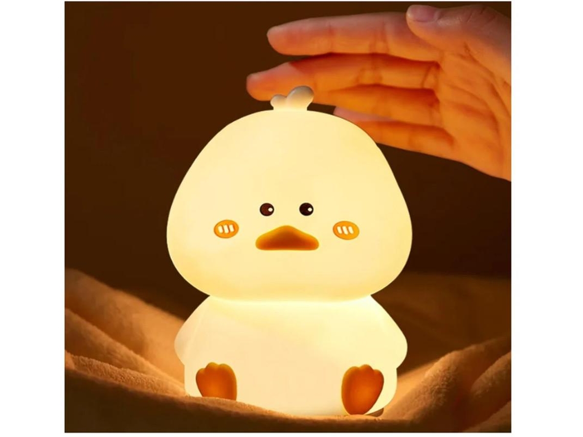 Luz Noturna Yizhood Qv 07 Duck Crianças 16 Cores Bateria De Controle Remoto Adequada Para Quarto De Criança Amarelo