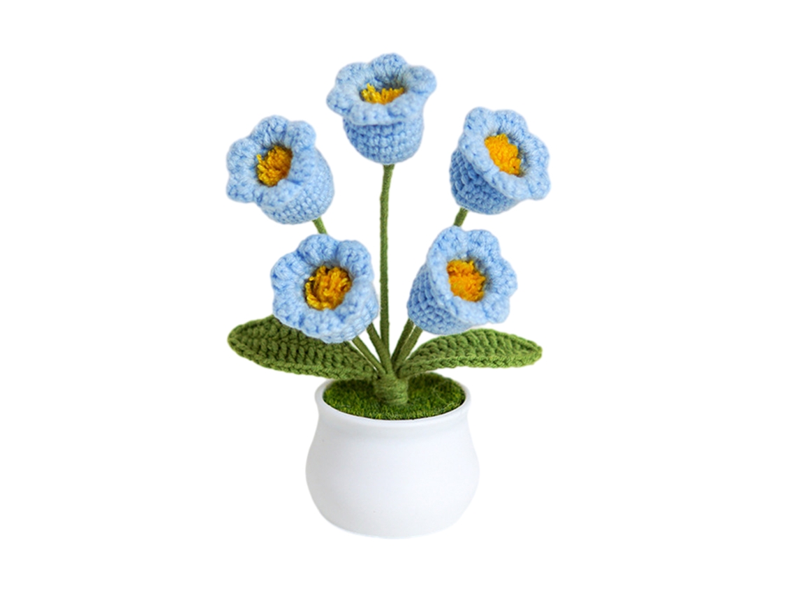 KOFIHETY Vaso De Lírio Do Vale Feito À Mão, Plantas Em Vaso Decorativas Para Casa, Flores Artificiais Arranjos Prontos