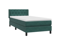 Cama com Molas/colchão Verde escuro 80x220 Cm Veludo MAISON EXCLUSIVE
